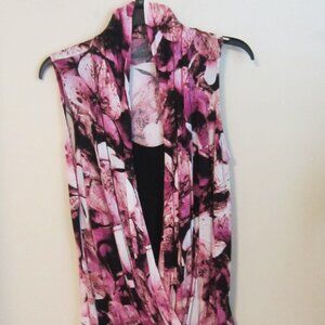 Jennifer Lopez Sleeveless Multicolor wrap top - Med - Fuchsia/Orchid/Pink/Black